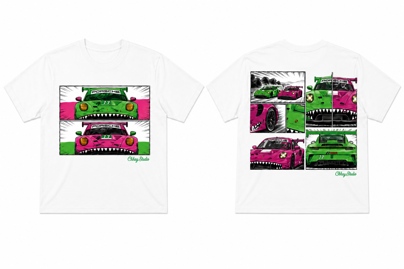 Chhay.Studio Porsche Fan Art of Rexy & Roxy Shirt