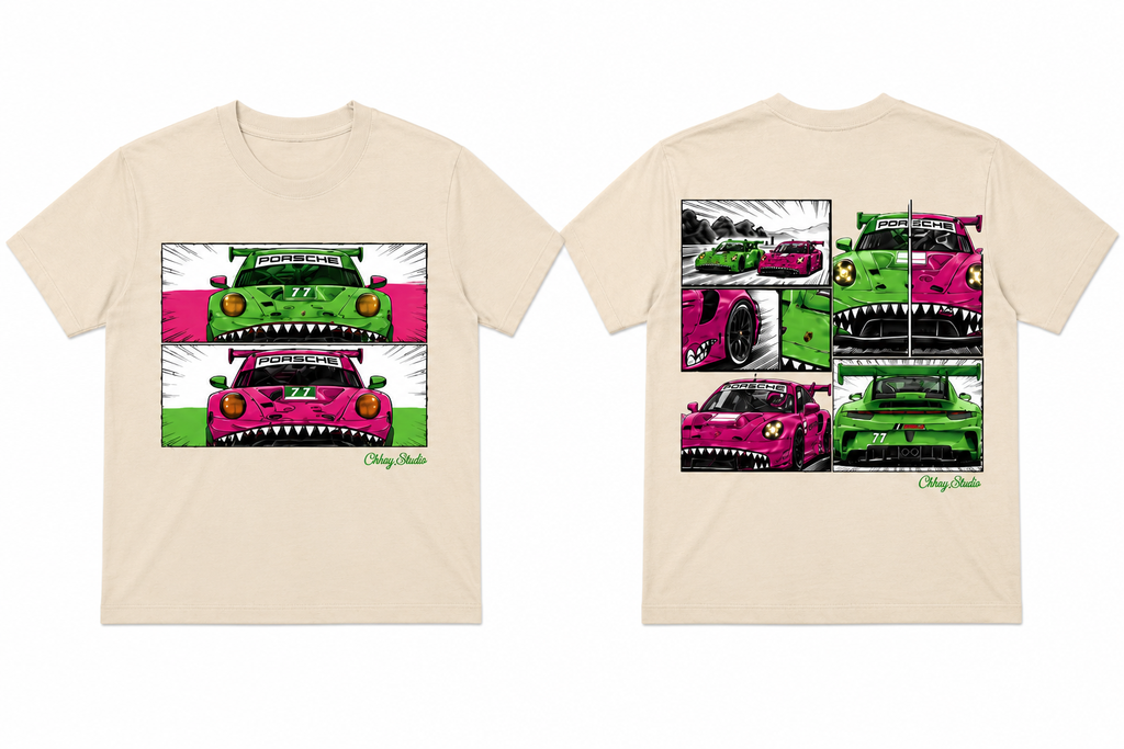 Chhay.Studio Porsche Fan Art of Rexy & Roxy Shirt