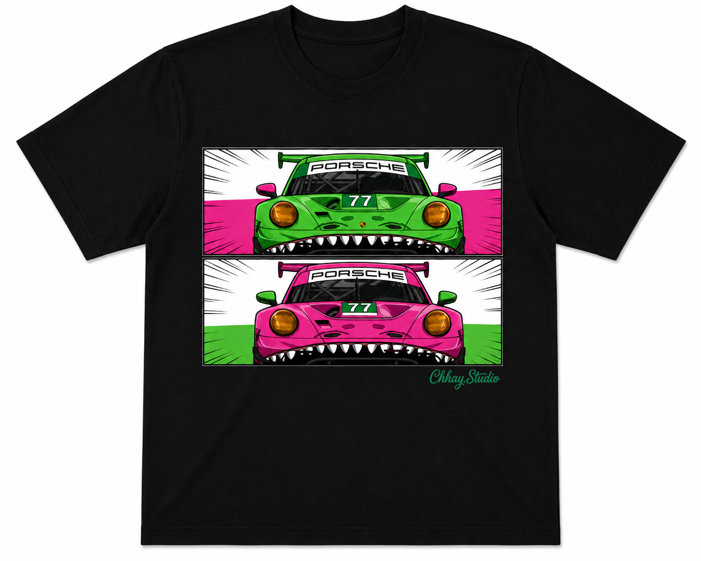 Chhay.Studio Porsche Fan Art of Rexy & Roxy Shirt