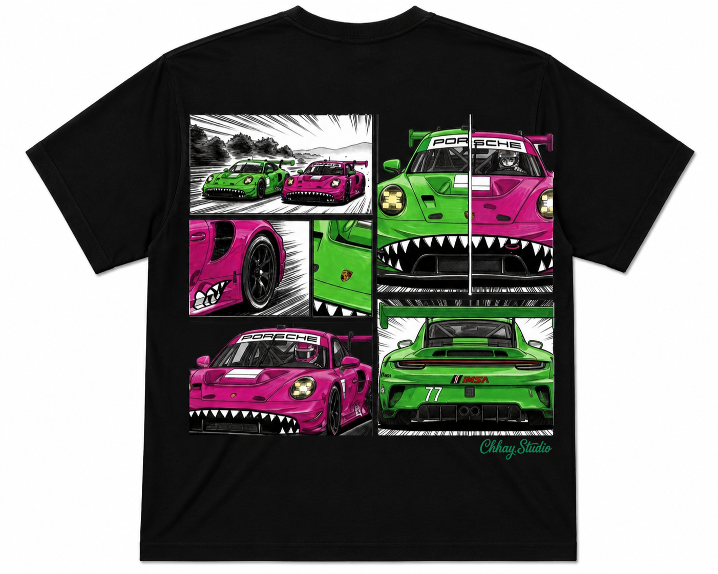 Chhay.Studio Porsche Fan Art of Rexy & Roxy Shirt