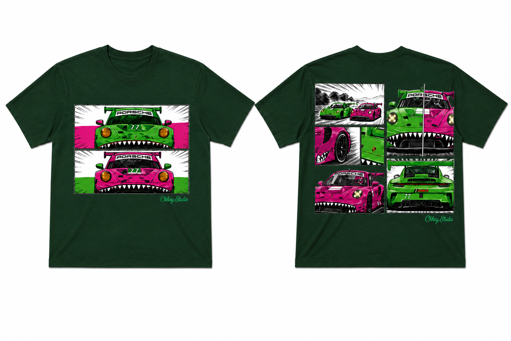 Chhay.Studio Porsche Fan Art of Rexy & Roxy Shirt